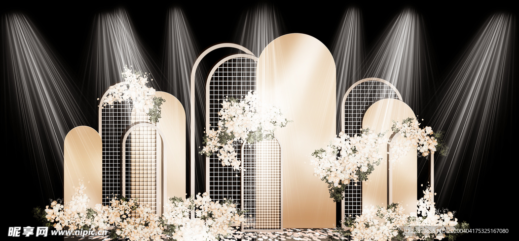 香槟色婚礼背景设计背景