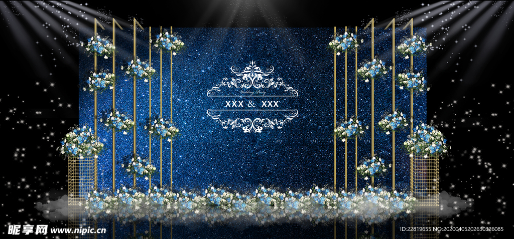 蓝色系婚礼设计背景