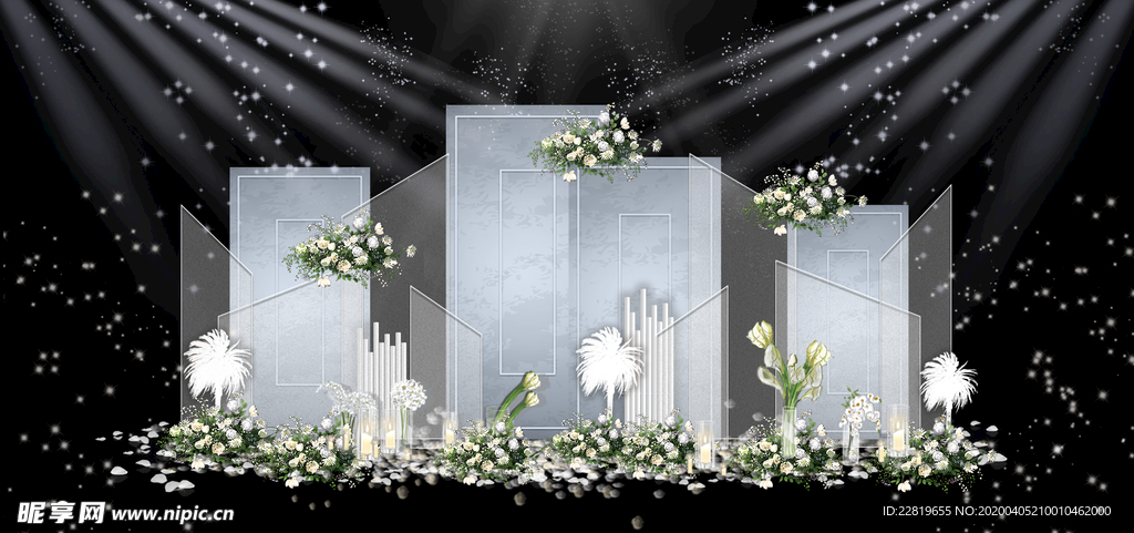 蓝色系婚礼设计背景