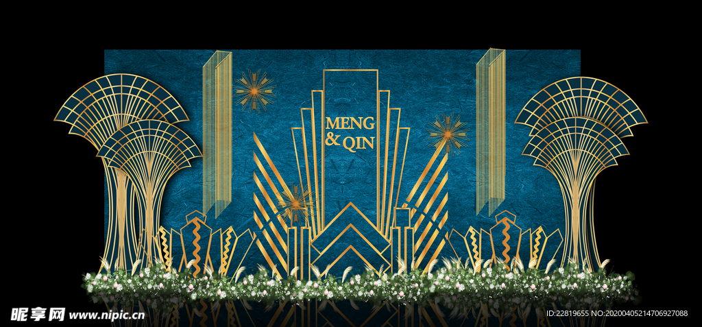 蓝色系婚礼设计背景