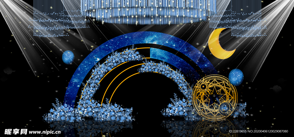 蓝色系婚礼设计背景