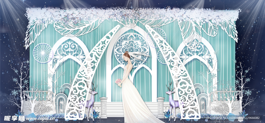 蓝色系婚礼设计背景