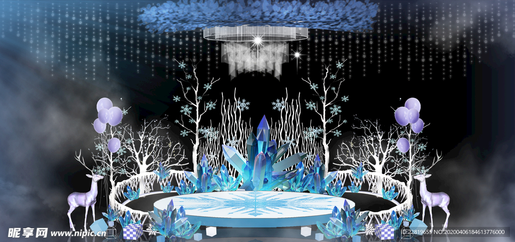 蓝色系婚礼设计背景