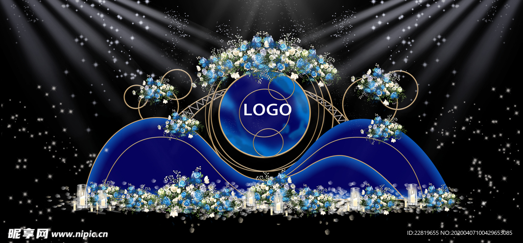 蓝色系婚礼设计背景