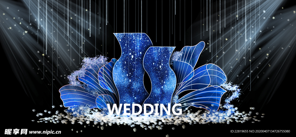 蓝色系婚礼设计背景