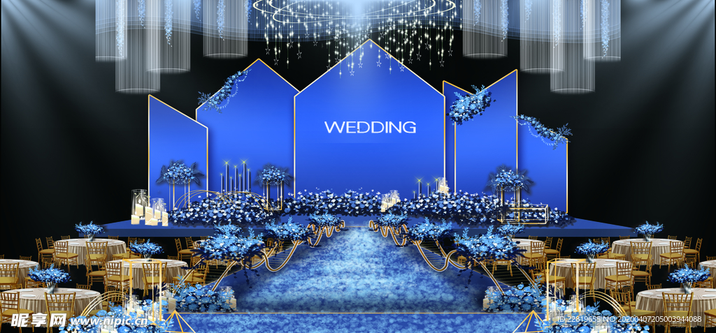 蓝色系婚礼设计背景