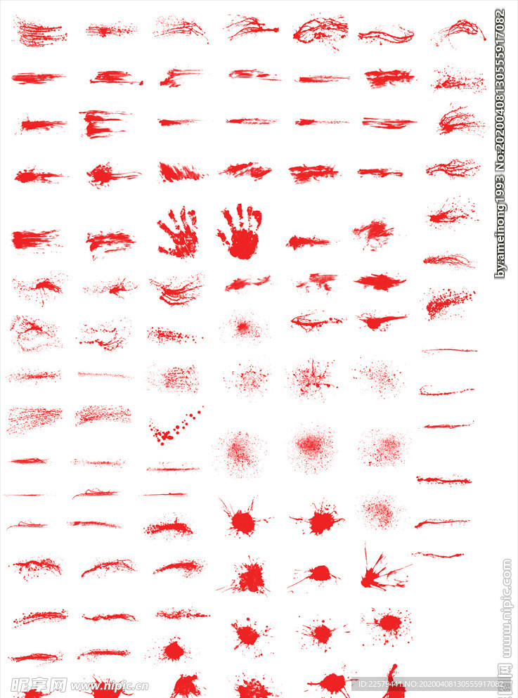 血迹血滴血手印血痕线条纹理污点