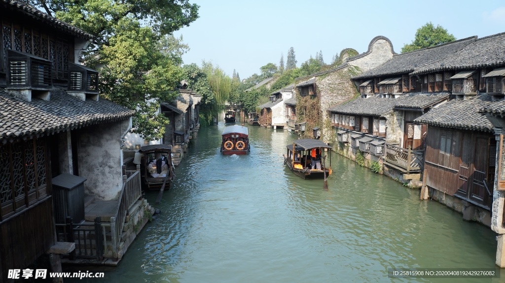 江南水乡运河园林图片