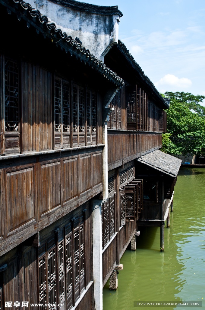 江南水乡运河园林图片