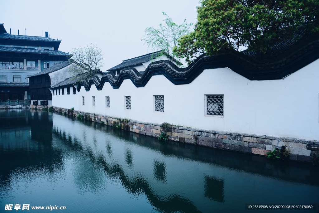 江南水乡运河园林图片