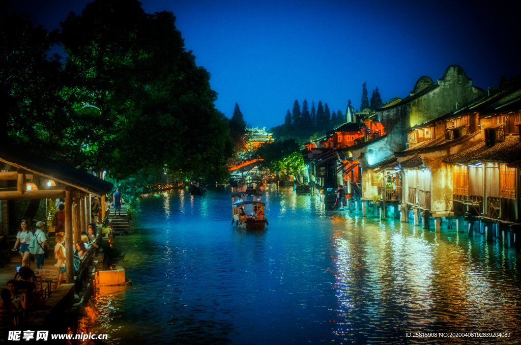 江南水乡运河园林图片