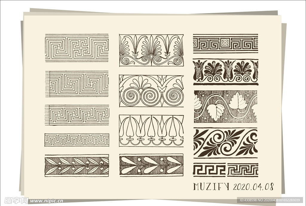 14款入复古装饰底纹
