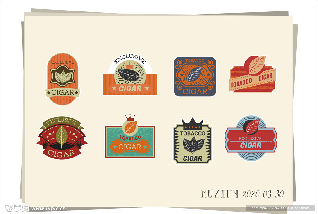 8款入雪茄标签设计