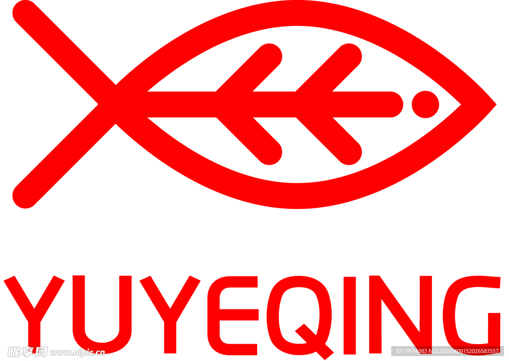 鱼 叶子 拼合 抽象 设计