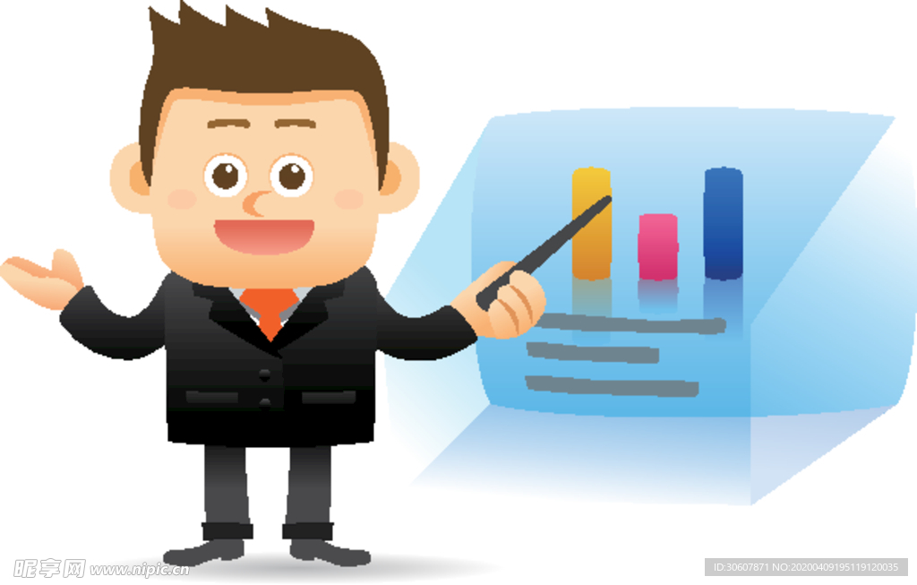 卡通商务男性