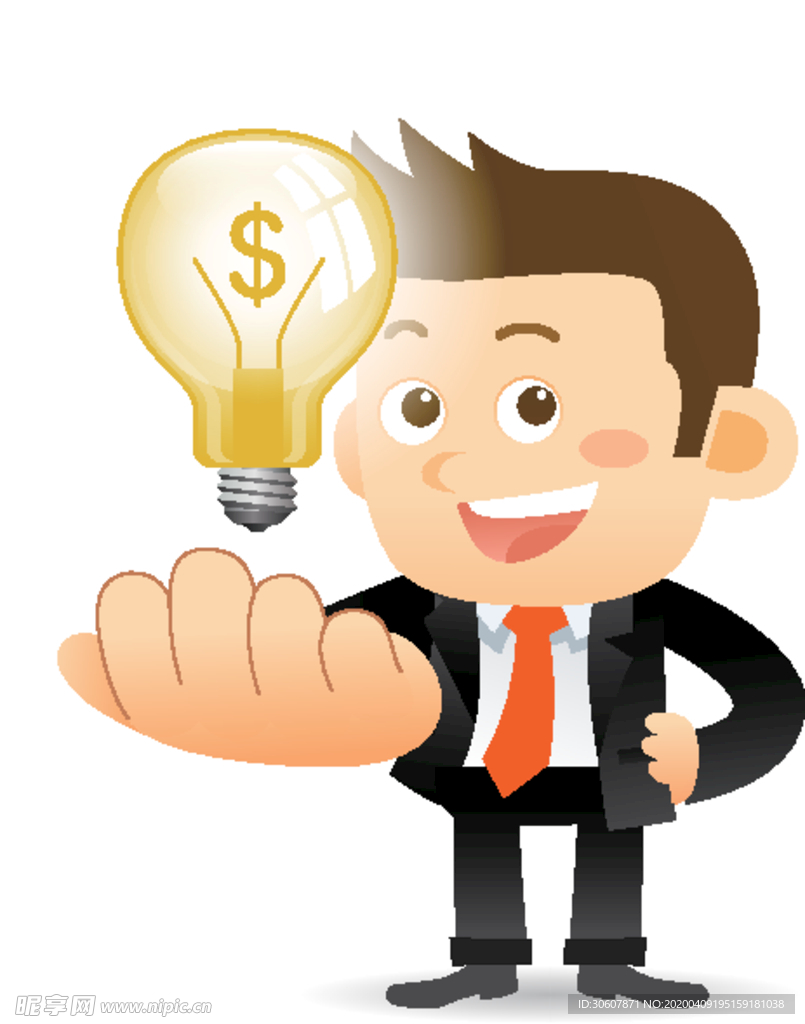 卡通商务男性