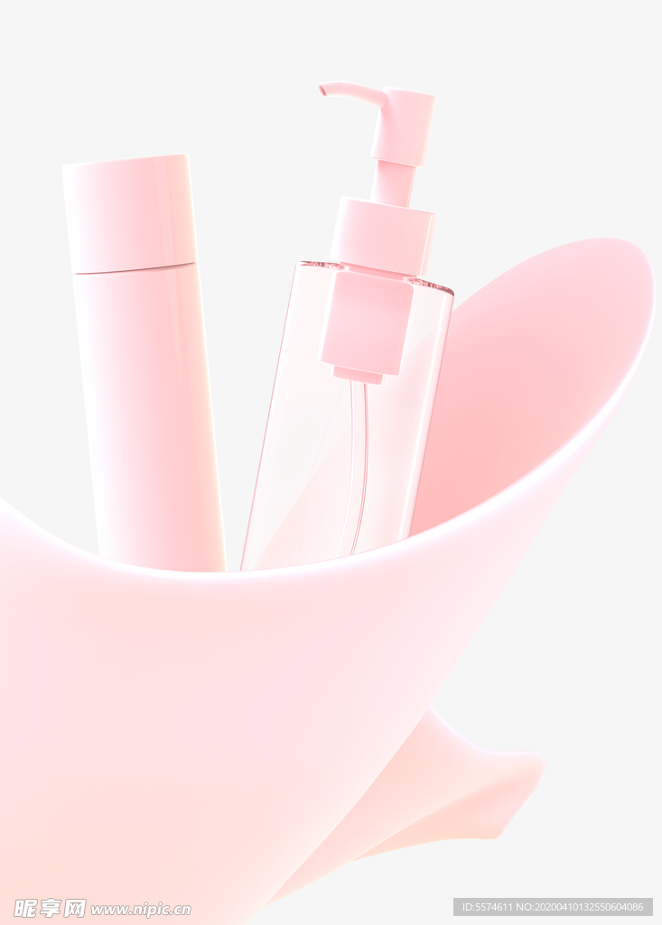 粉色化妆品广告