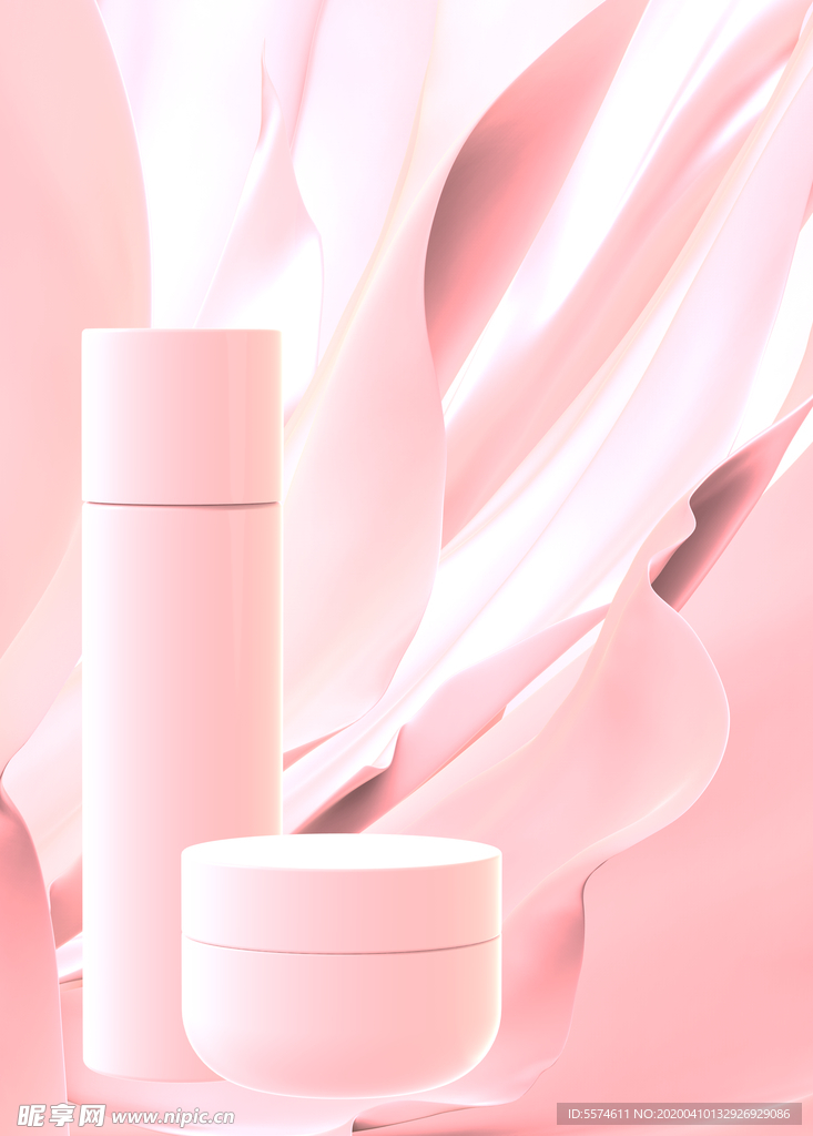 粉色化妆品广告
