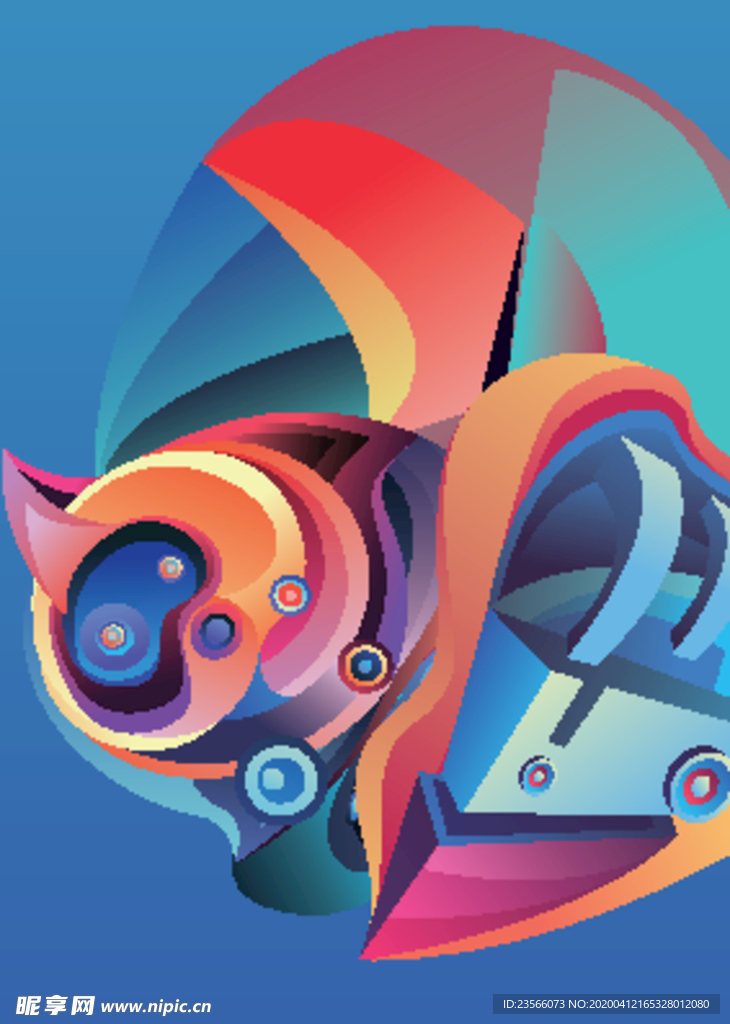 抽象炫彩液态图案