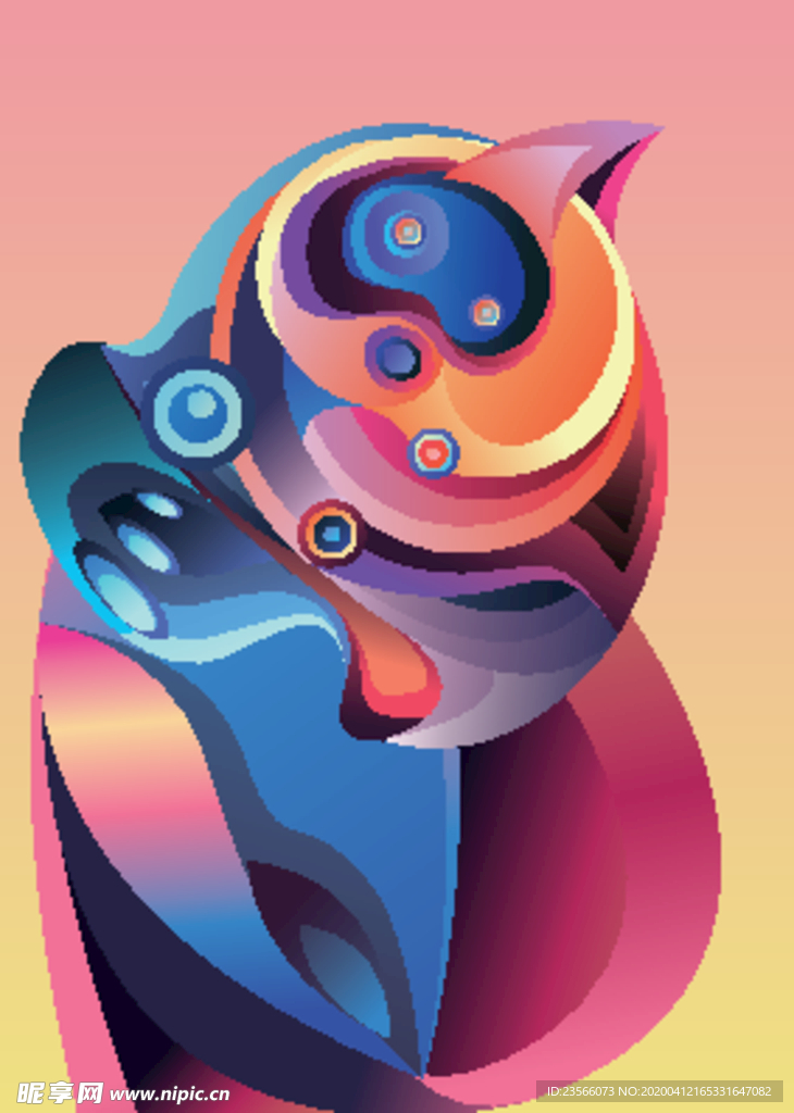 抽象炫彩液态图案