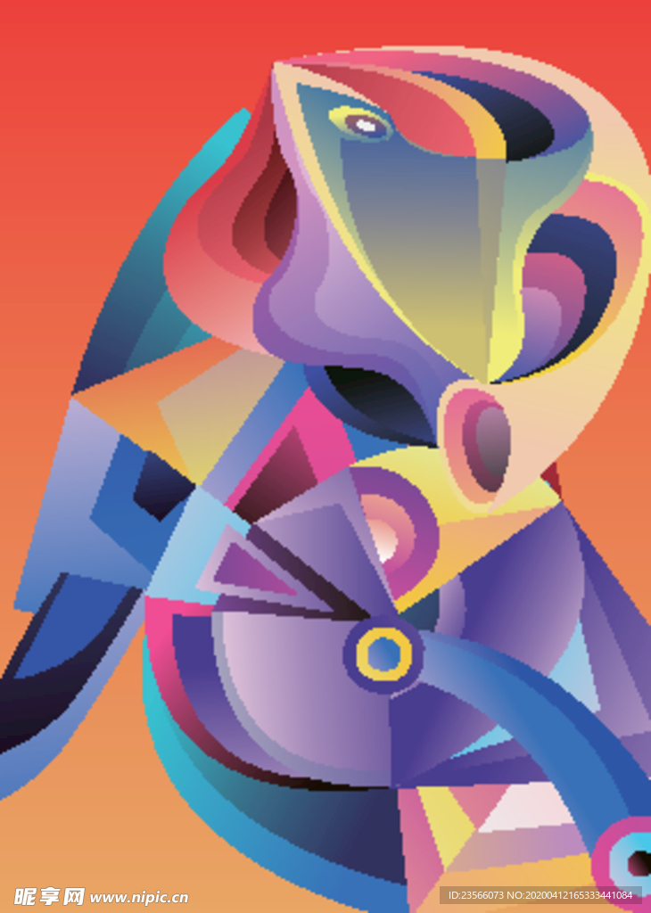 抽象炫彩液态图案