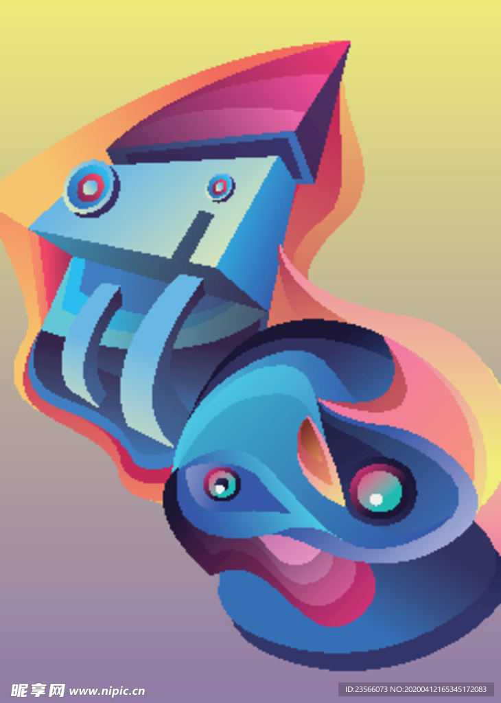 抽象炫彩液态图案