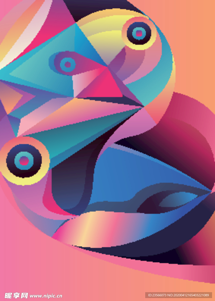 抽象炫彩液态图案