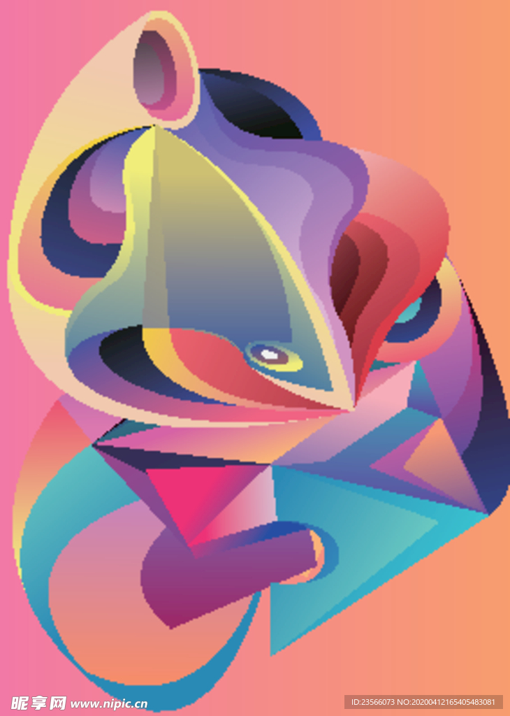 抽象炫彩液态图案