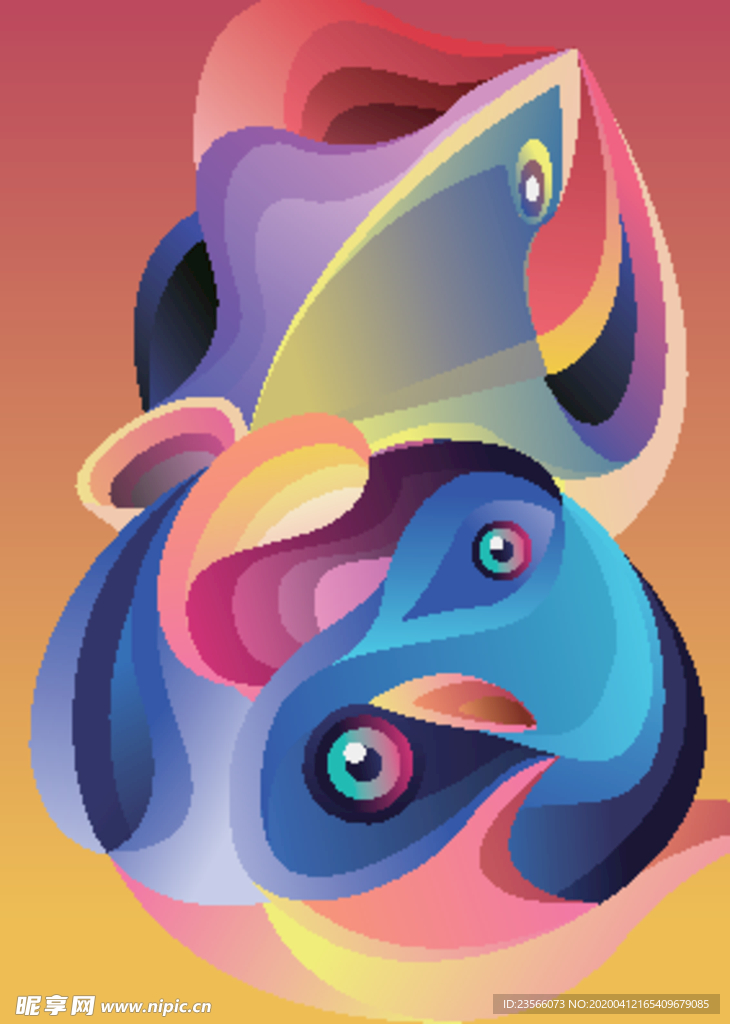 抽象炫彩液态图案