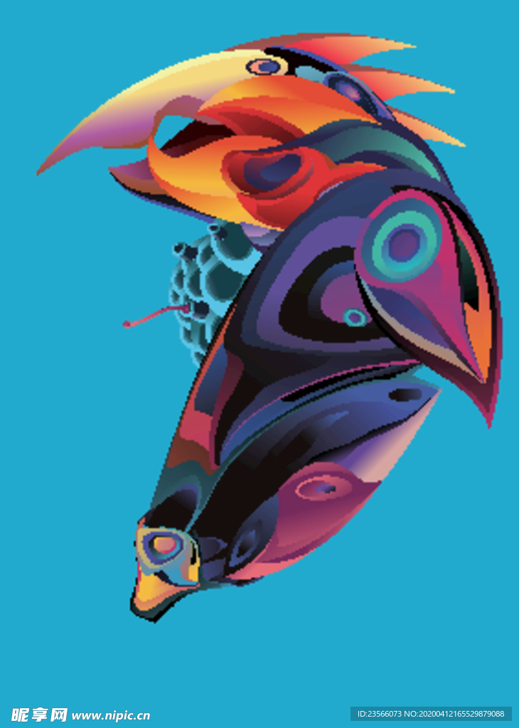 抽象炫彩液态图案