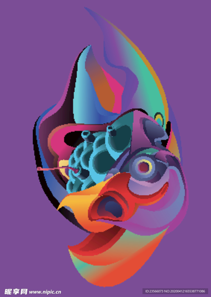 抽象炫彩液态图案