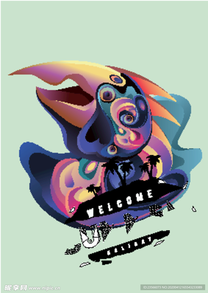 抽象炫彩液态图案