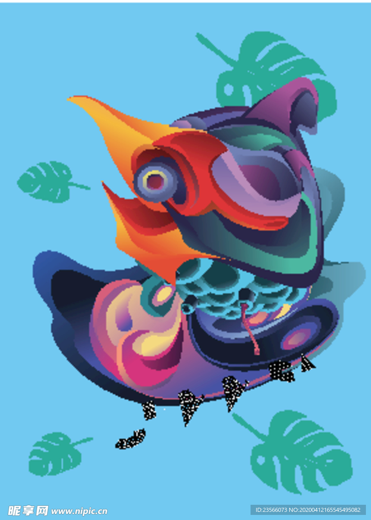 抽象炫彩液态图案