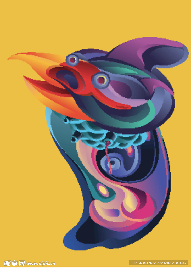 抽象炫彩液态图案