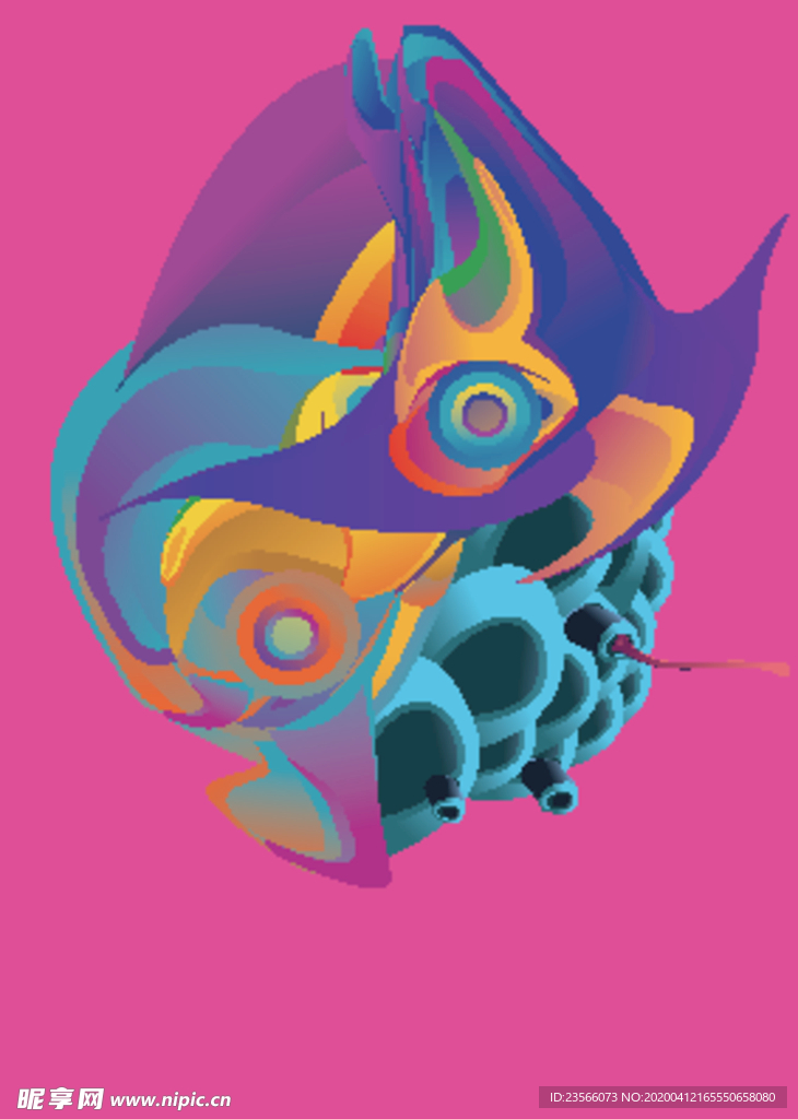 抽象炫彩液态图案