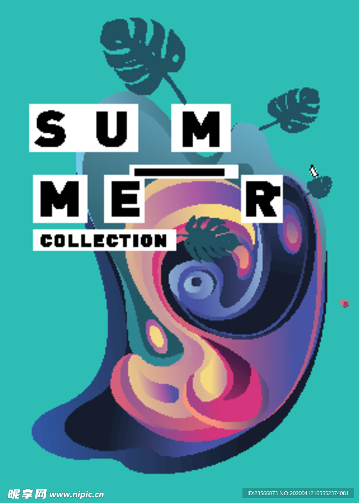 抽象炫彩液态图案