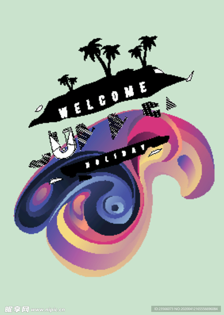 抽象炫彩液态图案