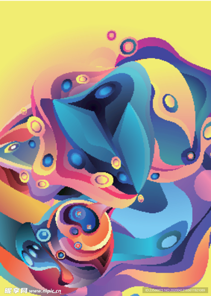 抽象炫彩液态图案