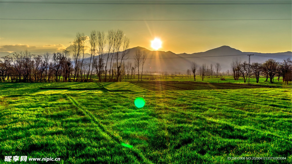 田园田野绿色原野图片