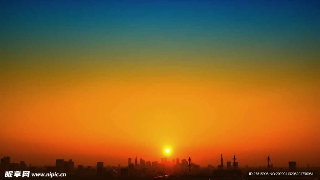 唯美夕阳天空云霞图片