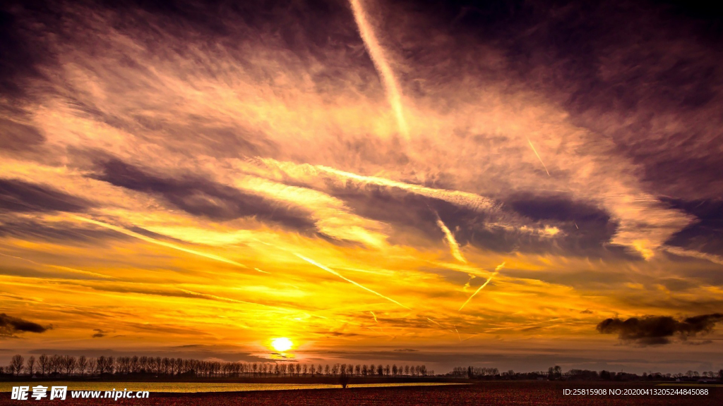 唯美夕阳天空云霞图片