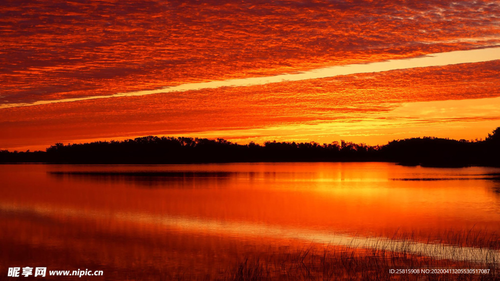 唯美夕阳天空云霞图片