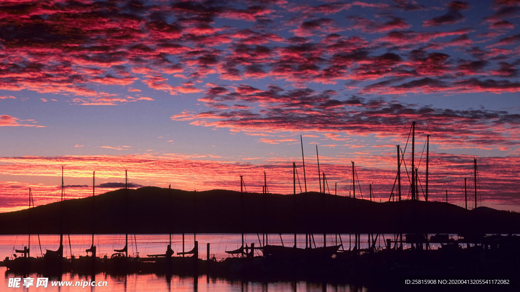 唯美夕阳天空云霞图片