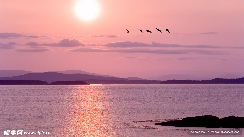 唯美夕阳天空云霞图片