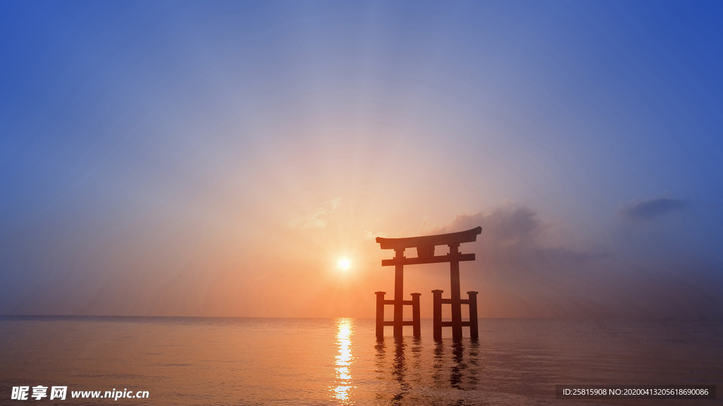 唯美夕阳天空云霞图片