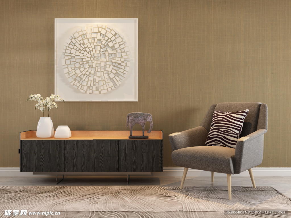 墙纸油画挂件装饰品展示空间