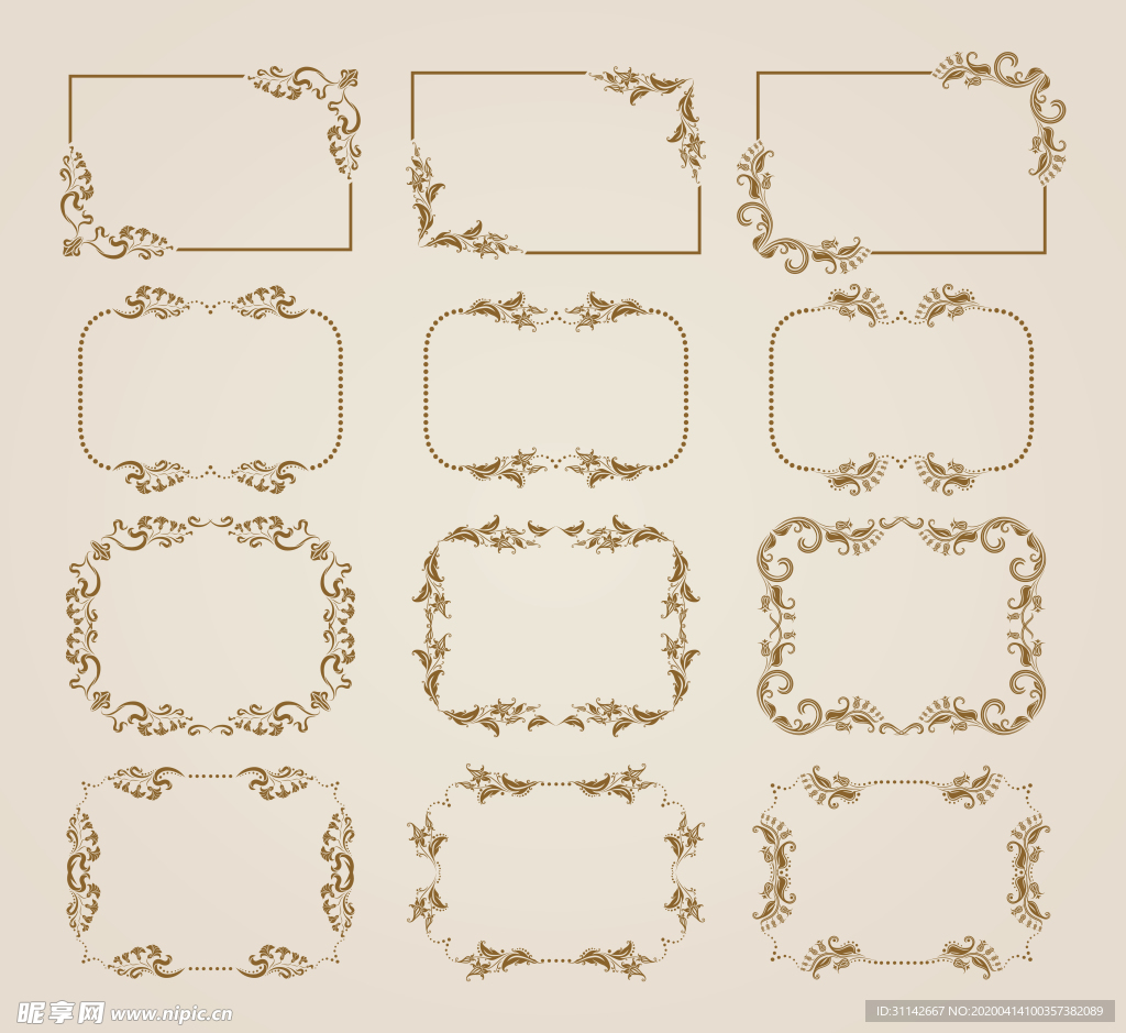 金色装饰边框合集