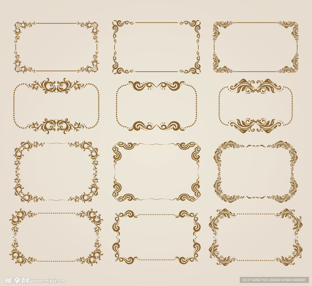 金色装饰边框合集
