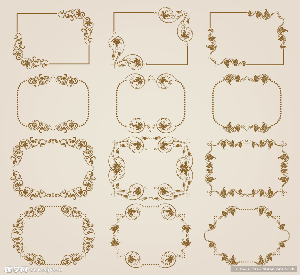 金色装饰边框合集