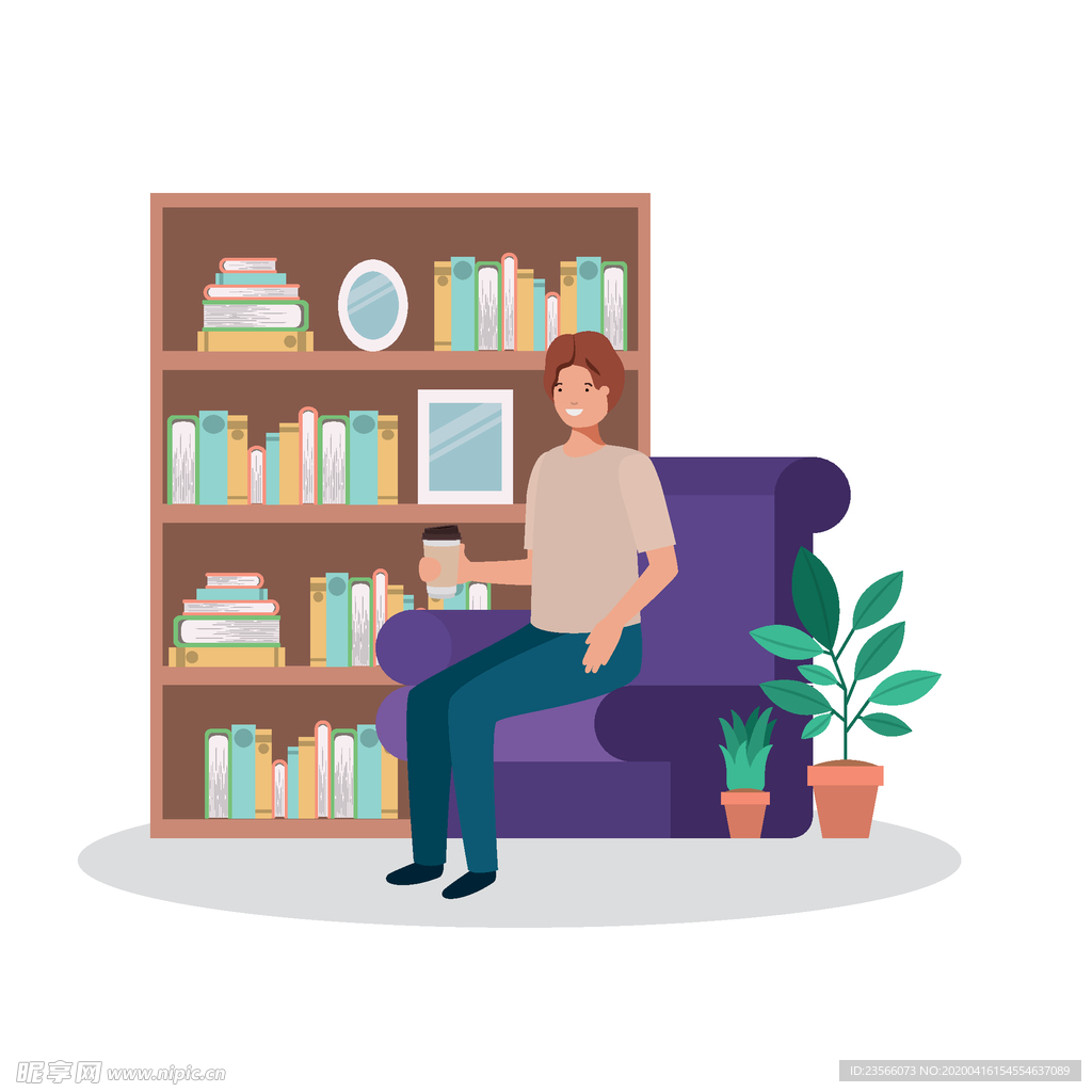 家庭成员生活插画